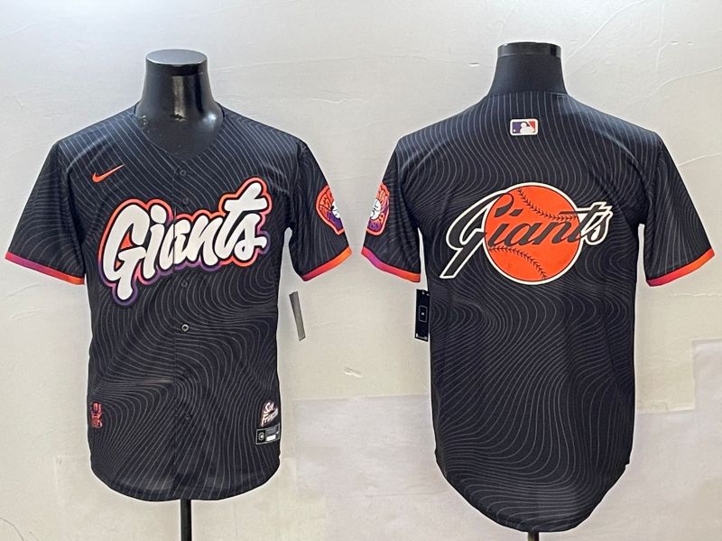 Men San Francisco Giants Blank Black Second generation Joint Name Nike 2025 MLB Jersey style 3->nfl hats->Sports Caps